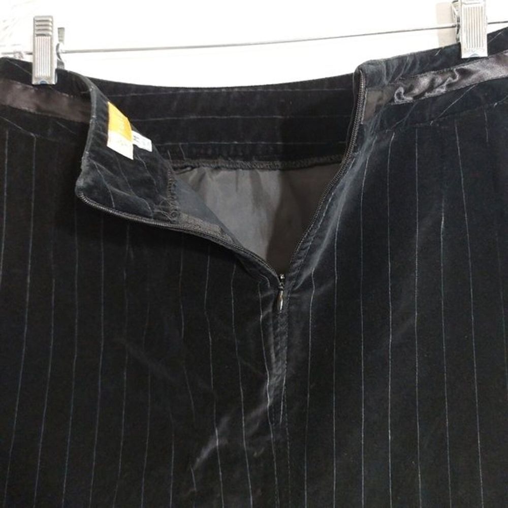 Tulle Black Faux Suede Striped Mermaid Pencil Skirt with Satin Trim Size M - Picture 7 of 10